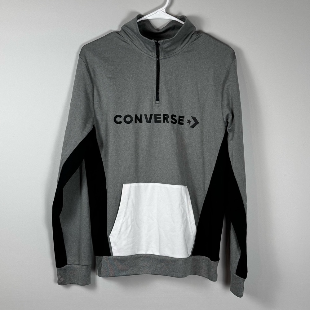 Converse Gray and Black Color Block Youth Hoodie‎ (A1-49)